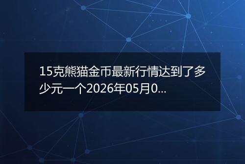 15克熊猫金币最新行情达到了多少元一个2026年05月01日