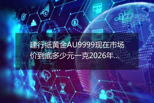 建行纸黄金AU9999现在市场价到底多少元一克2026年04月10日