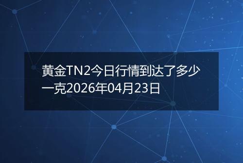 黄金TN2今日行情到达了多少一克2026年04月23日