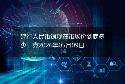 建行人民币银现在市场价到底多少一克2026年05月09日