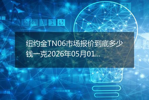 纽约金TN06市场报价到底多少钱一克2026年05月01日