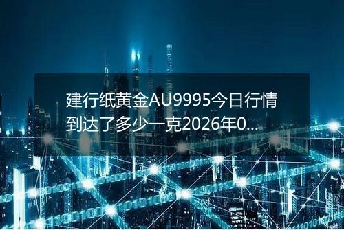 建行纸黄金AU9995今日行情到达了多少一克2026年04月15日