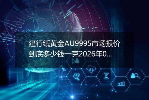 建行纸黄金AU9995市场报价到底多少钱一克2026年04月15日